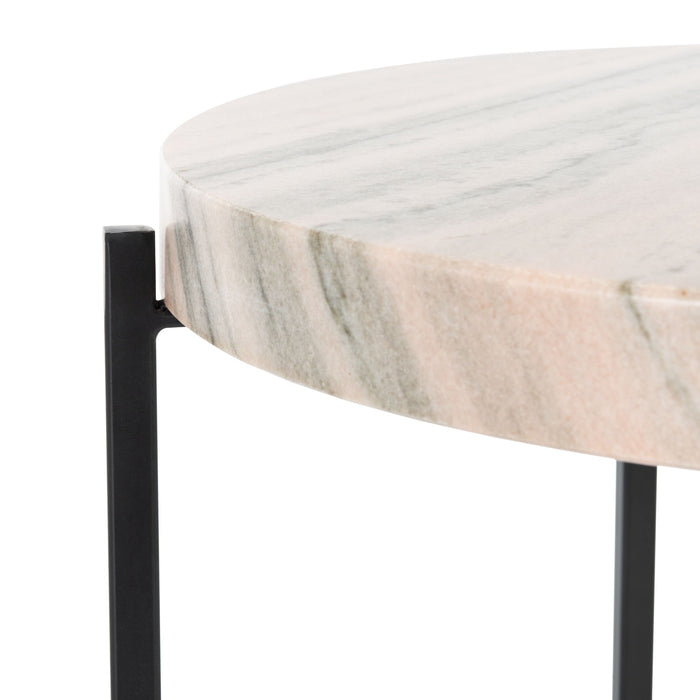 Burnt Orange & Black Azula Stone Top Accent Table