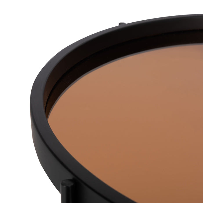 Rose Gold & Black Ruby Small Tray Accent Table