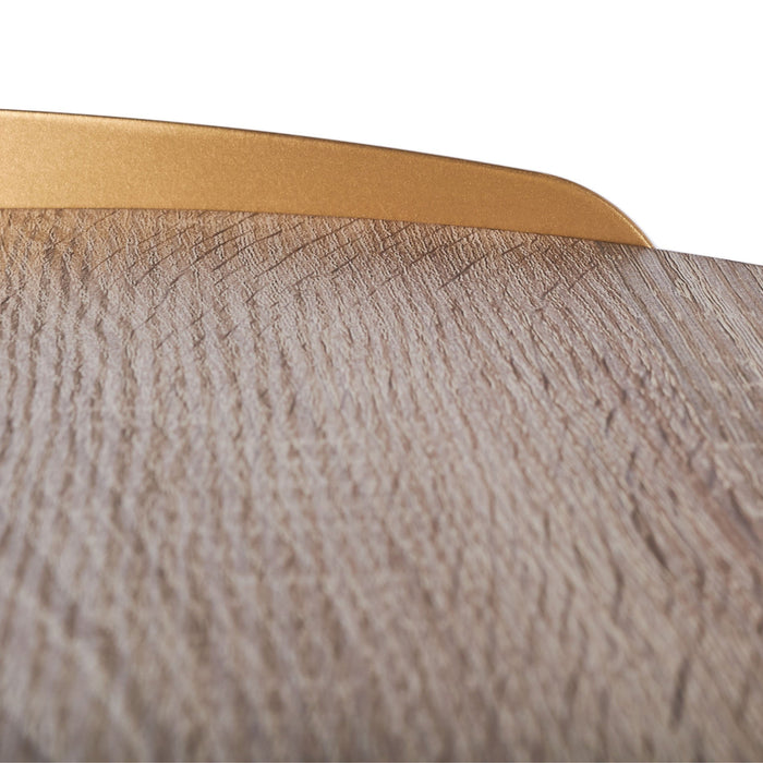 Light Grey Oak & Gold Prague Round Side Table