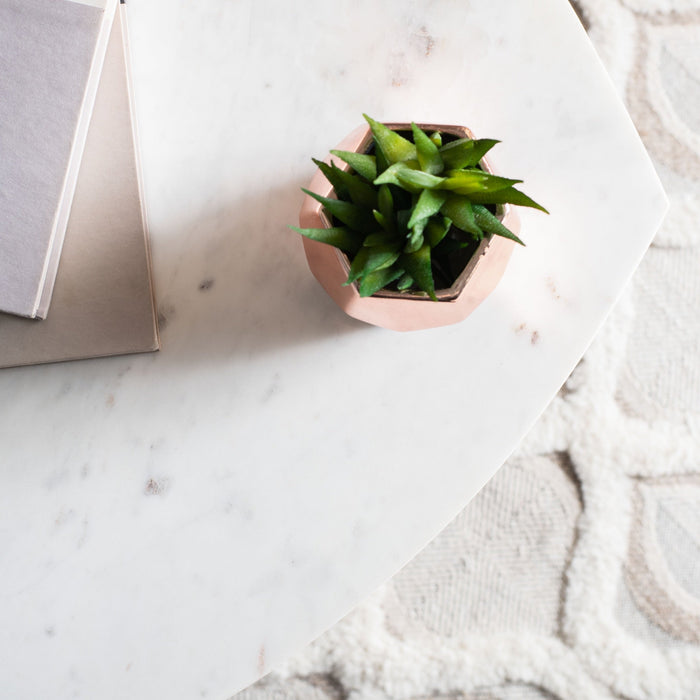 Natural & White Lara Marble Side Table