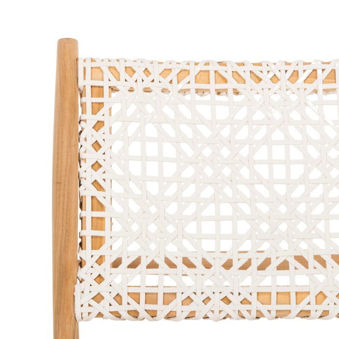 White & Light Oak Bandelier Accent Chair