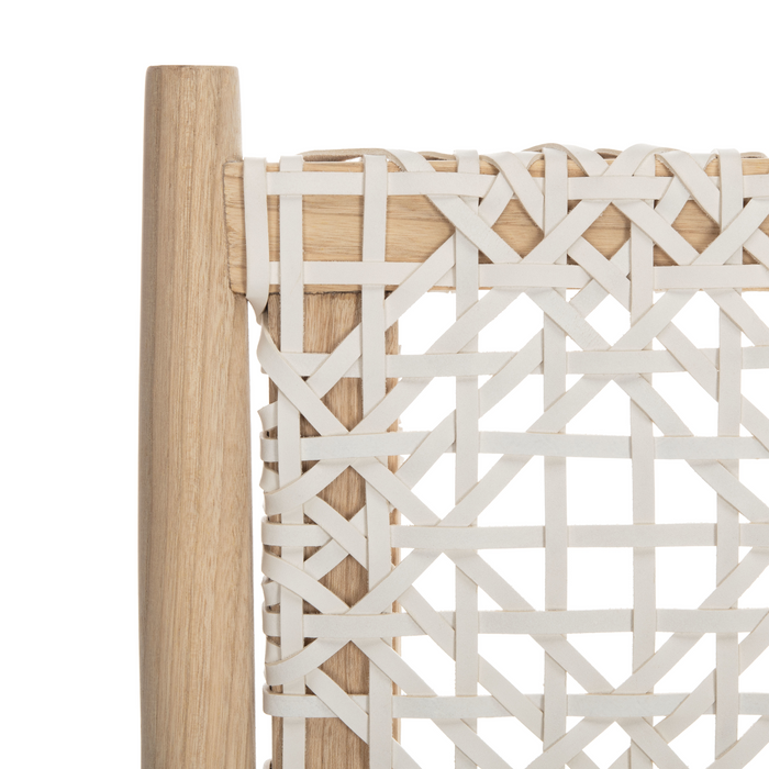 Light Natural & White Bandelier Accent Chair