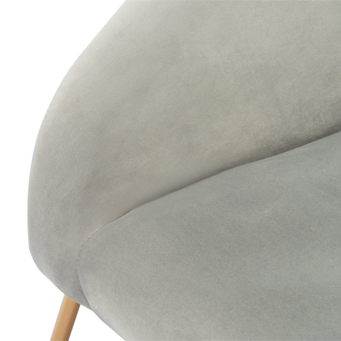 Grey Velvet & Gold Mandi Velvet Accent Chair