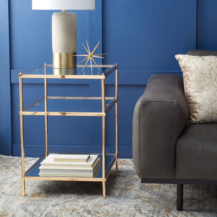 Gold Noelia 3 Tier Accent Table