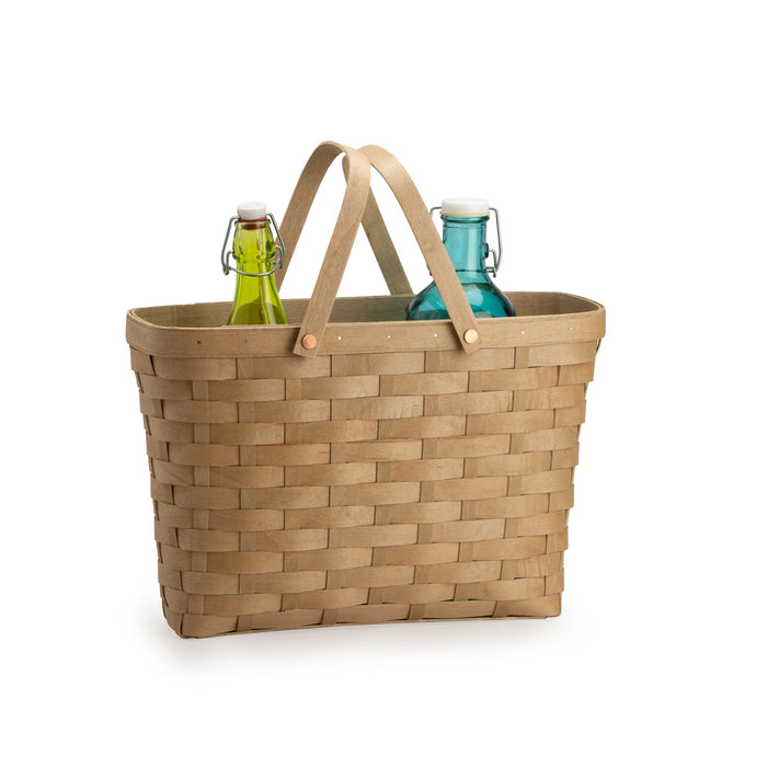 Light Brown Handled Tote Basket