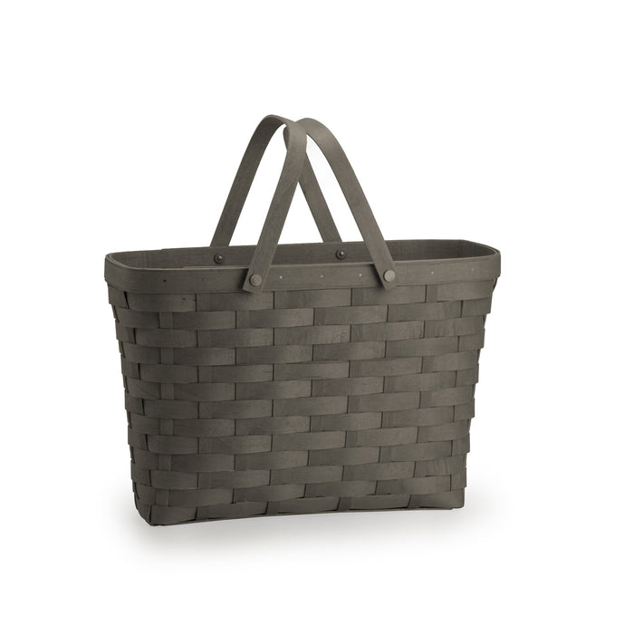 Pewter Handled Tote Basket