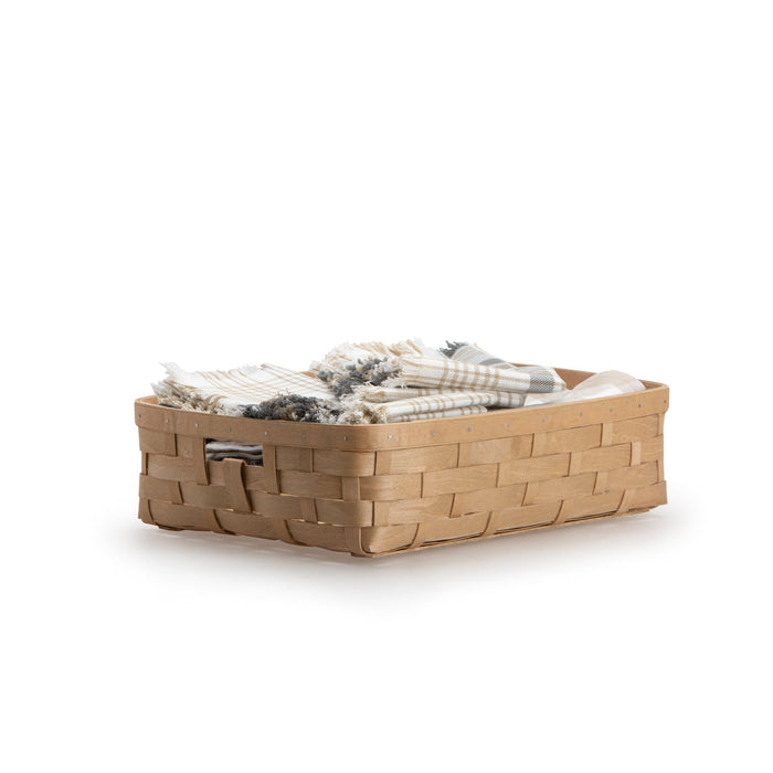 Light Brown Short Rectangle Organizing Basket