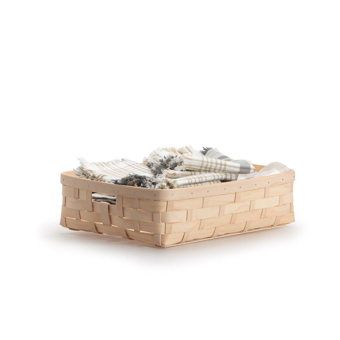 Whitewashed Short Rectangle Organizing Basket