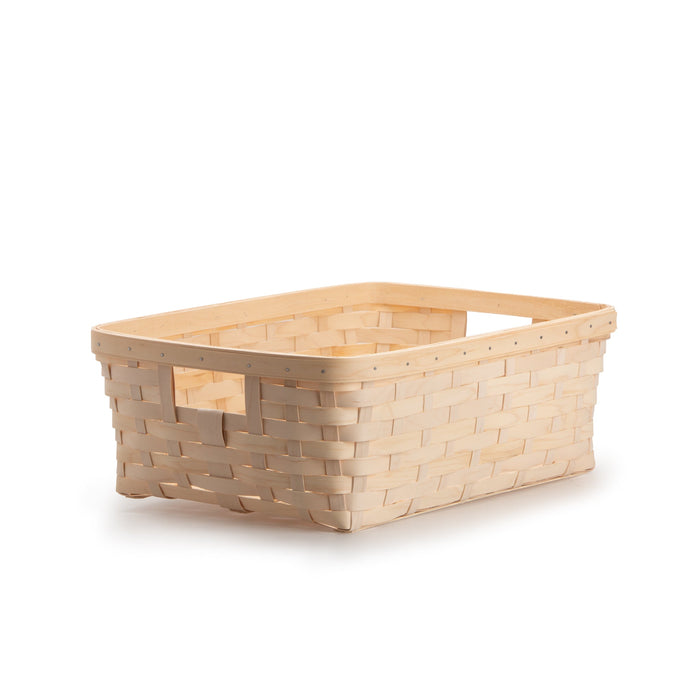 Whitewashed Large Rectangle Organizing Basket