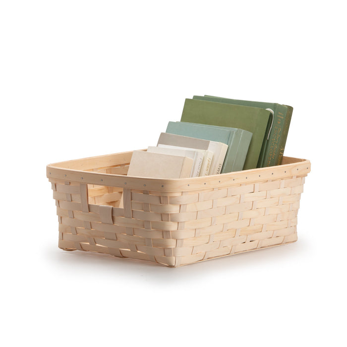 Whitewashed Large Rectangle Organizing Basket
