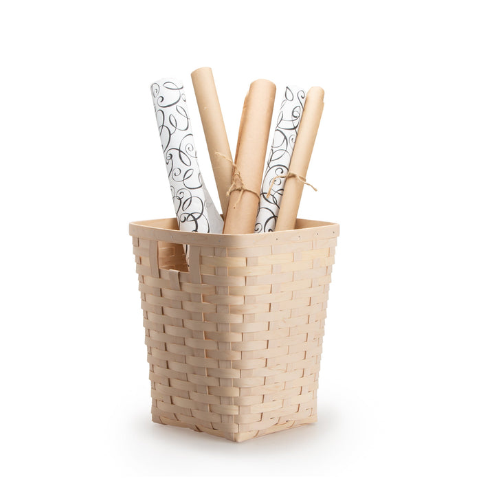 Whitewashed Flare Waste Basket