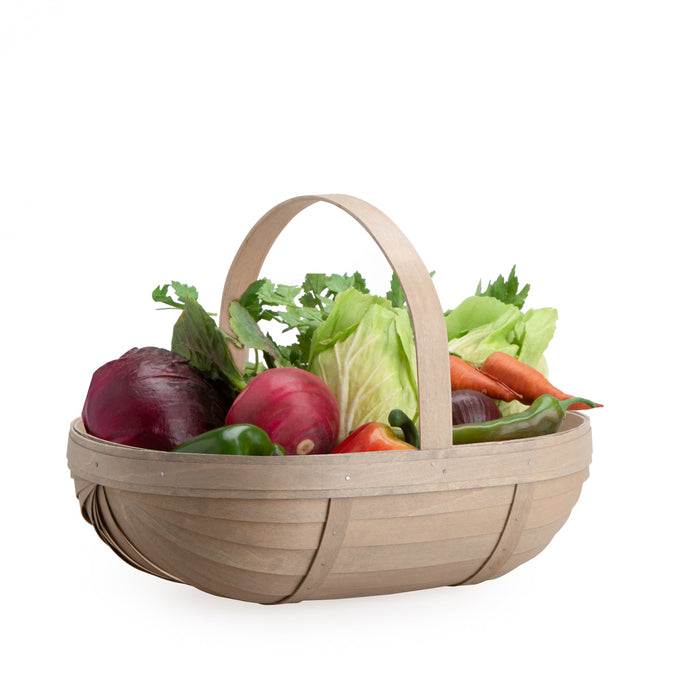 Pale Grey Large Trug Basket Set with Free Protector