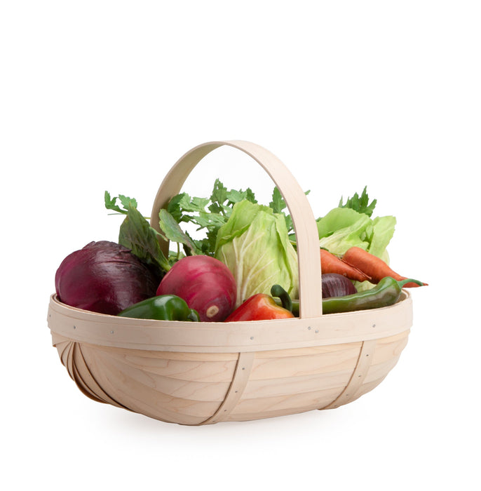 Whitewashed Large Trug Basket Set with Free Protector