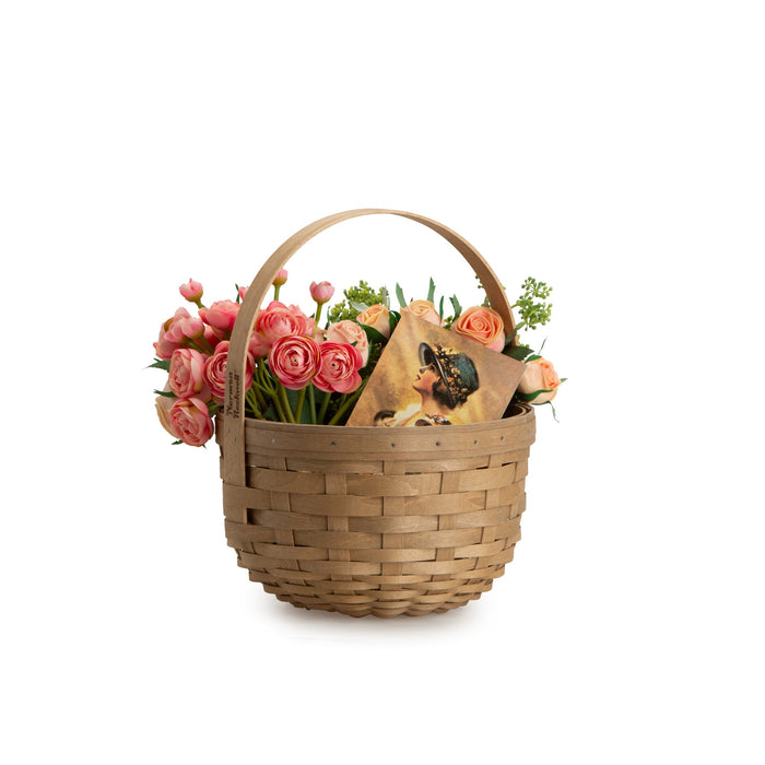 Light Brown Round Mother's Day Basket Set with Free Protector