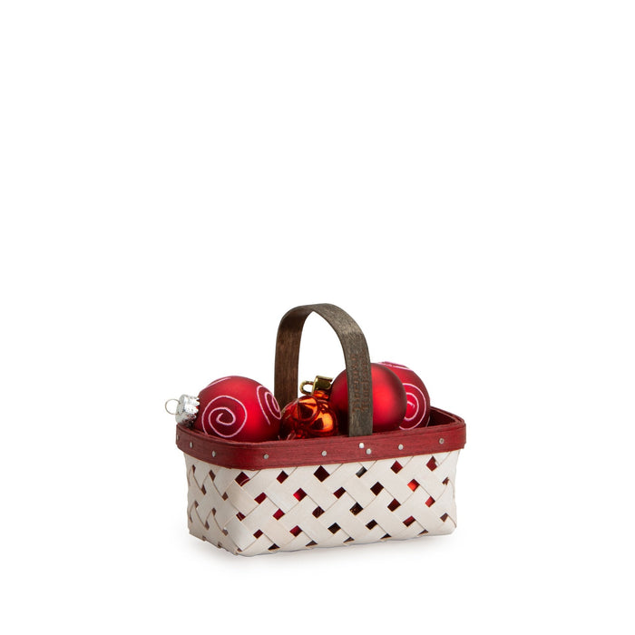 Norman Rockwell Series 3 - Miniature Holiday Open Weave Rectangle Basket