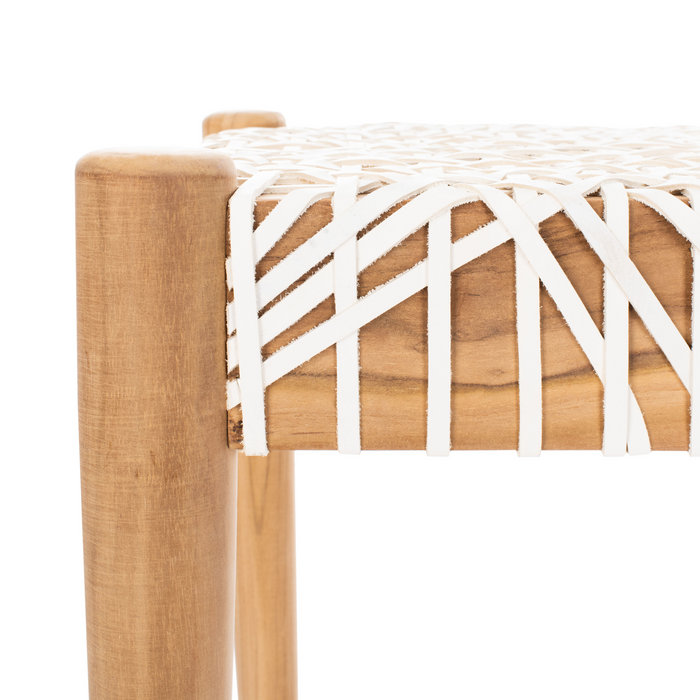 Off White & Light Oak Bandelier Bench