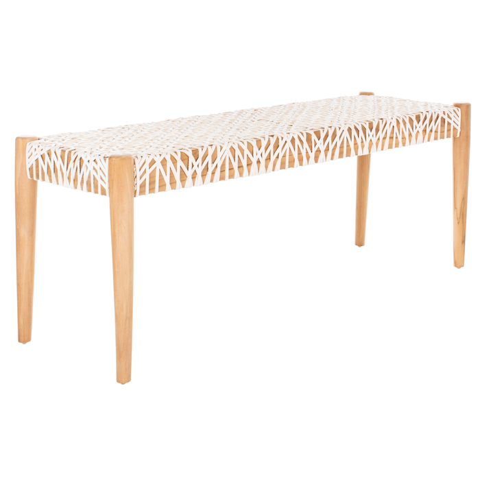 Off White & Light Oak Bandelier Bench