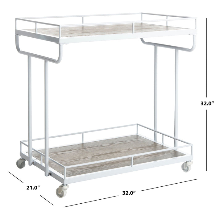 White & Oak Dawson 2 Tier Bar Cart