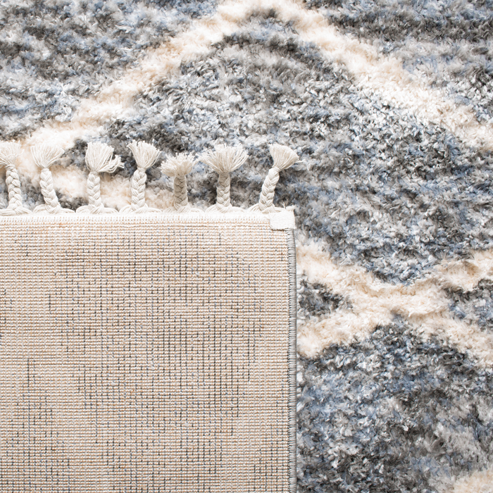 Dark Grey & Cream Berber Fringe Shag