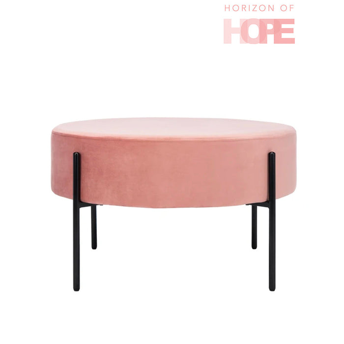 Dusty Rose Lisbon Round Cocktail Ottoman