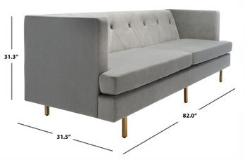 Grey Konrad Velvet Sofa