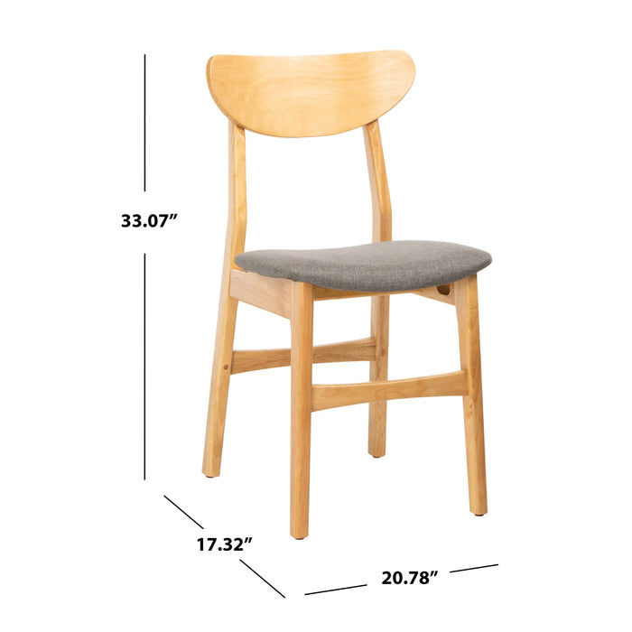 Natural & Grey Lucca Retro Dining Chair with Cushion Set