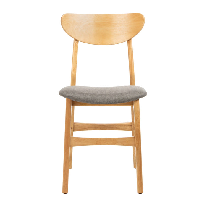 Natural & Grey Lucca Retro Dining Chair with Cushion Set