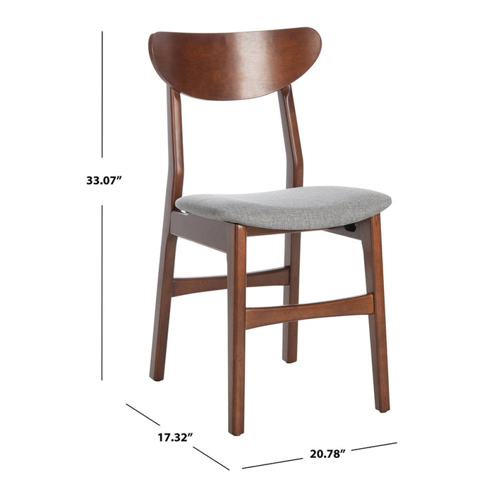 Walnut & Grey Lucca Retro Dining Chair with Cushion Set