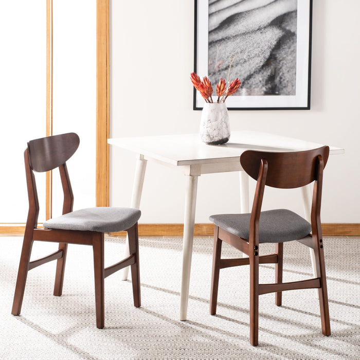 Walnut & Grey Lucca Retro Dining Chair with Cushion Set