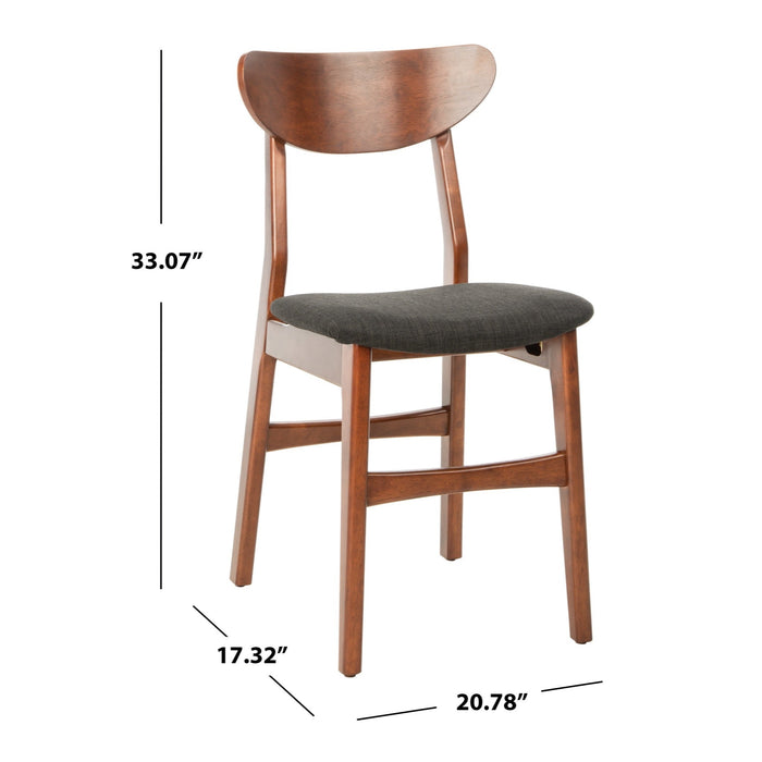 Walnut & Black Lucca Retro Dining Chair with Cushion Set