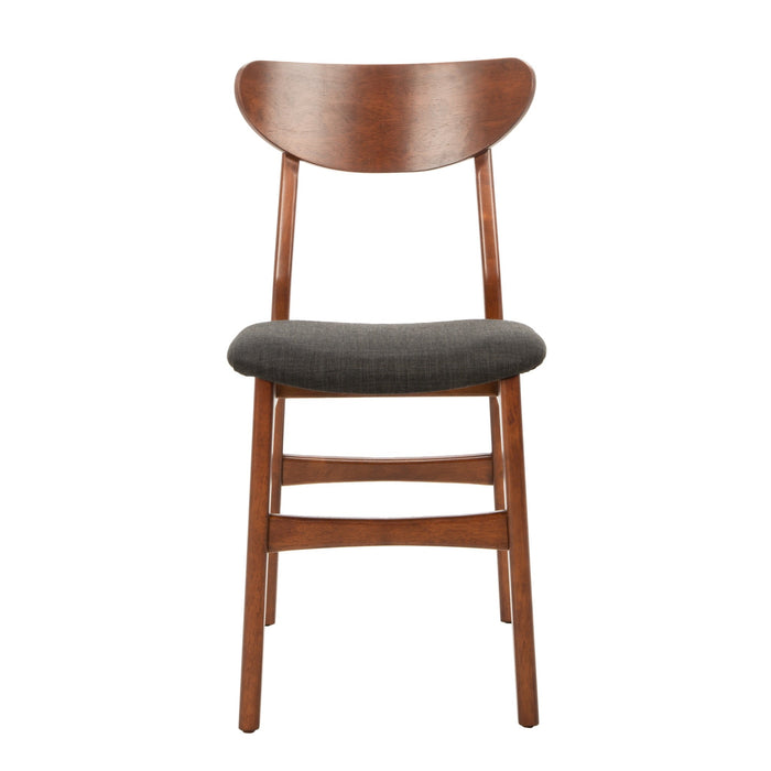 Walnut & Black Lucca Retro Dining Chair with Cushion Set