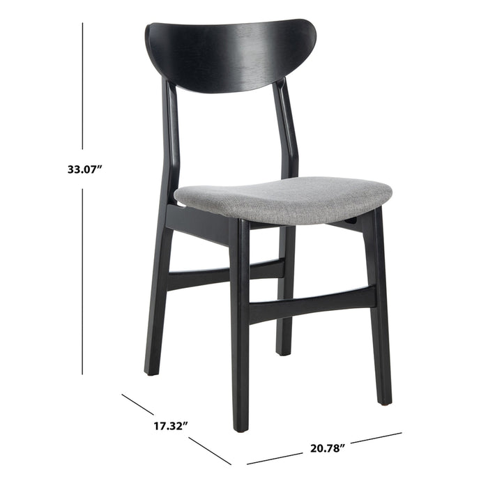 Black & Grey Lucca Retro Dining Chair with Cushion Set