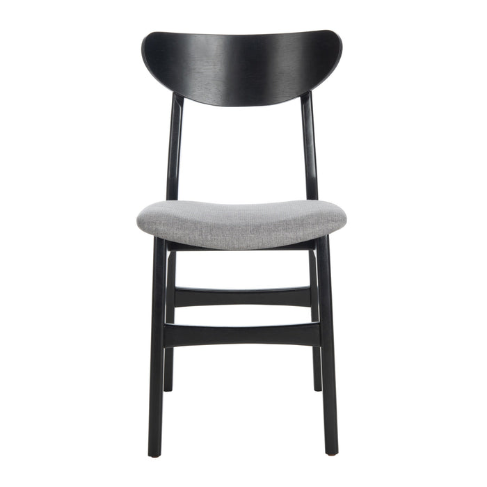 Black & Grey Lucca Retro Dining Chair with Cushion Set