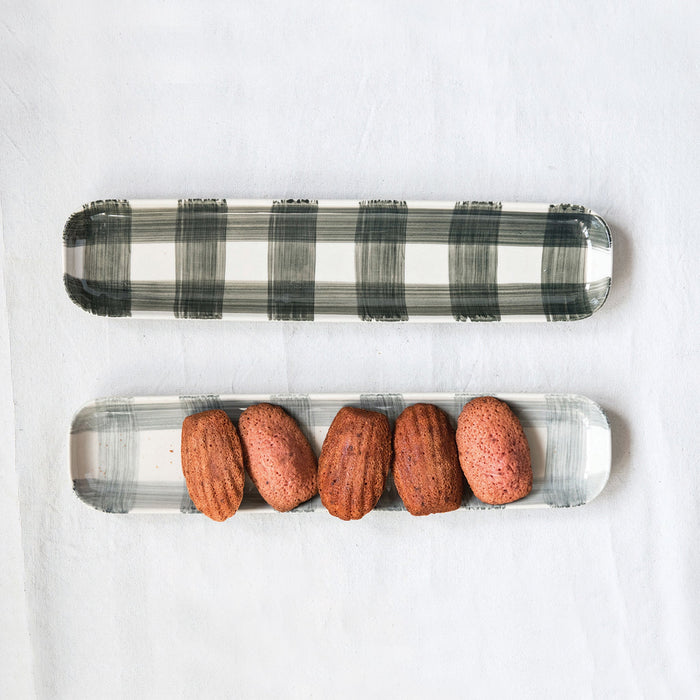 Long Buffalo Check Stoneware Platter Set