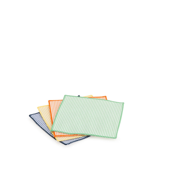 Seersucker Mixed Colors Cocktail Napkin Set