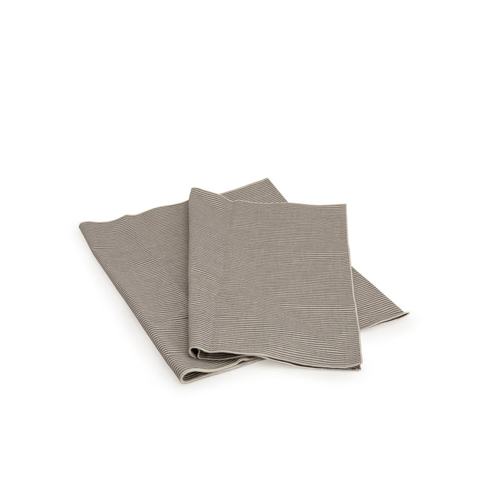 Black Striped Chambray Table Runner