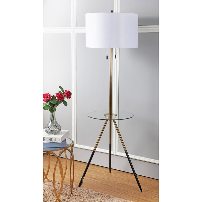 Gold & Black Morrison Floor Lamp Side Table