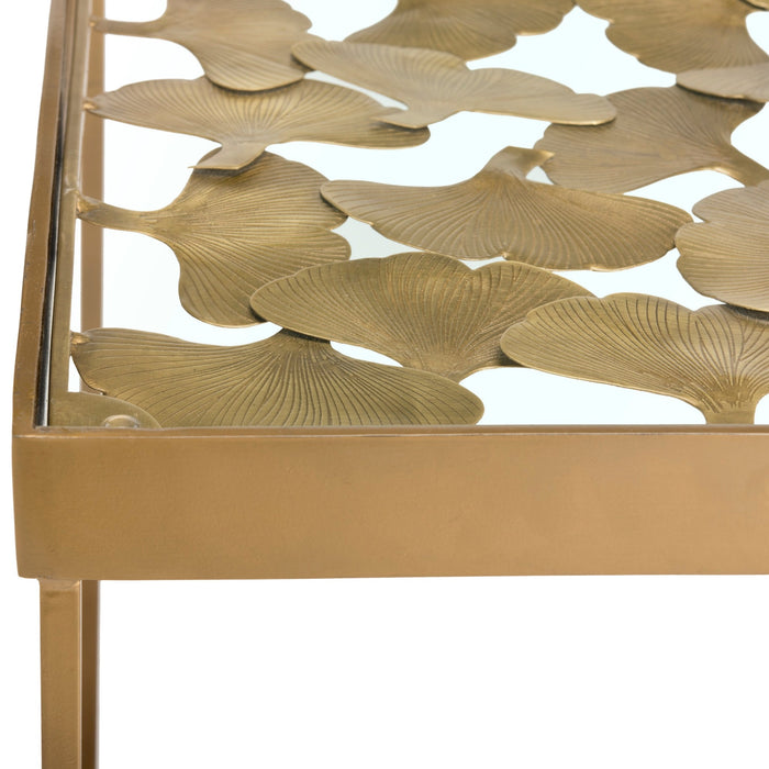 Antique Brass Lilian Leaf Side Table