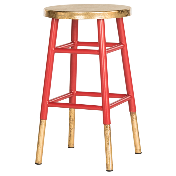 Red & Gold Emery Counter Stool