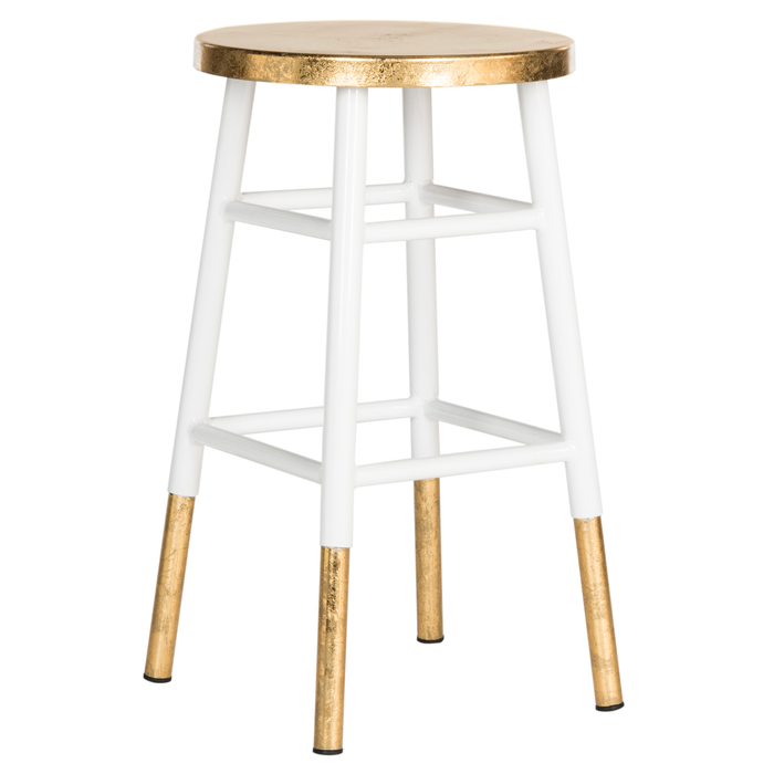 White & Gold Emery Counter Stool