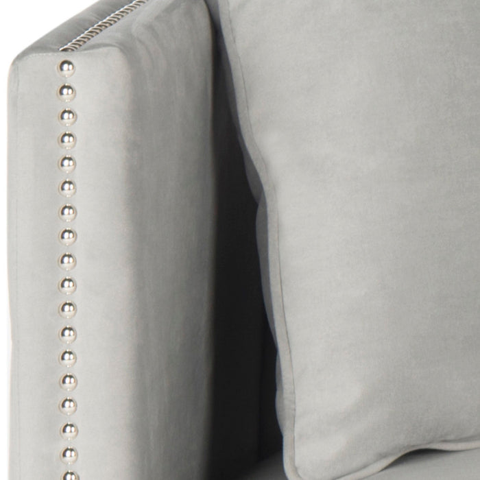 Grey Sarah Tufted Settee With Pillows
