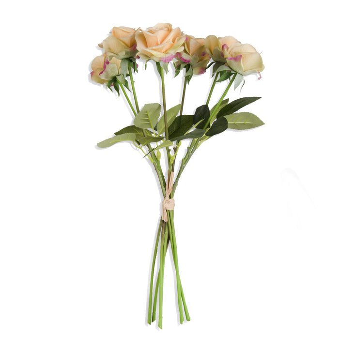 Light Green Real Touch Full Bloom Rose Bouquet
