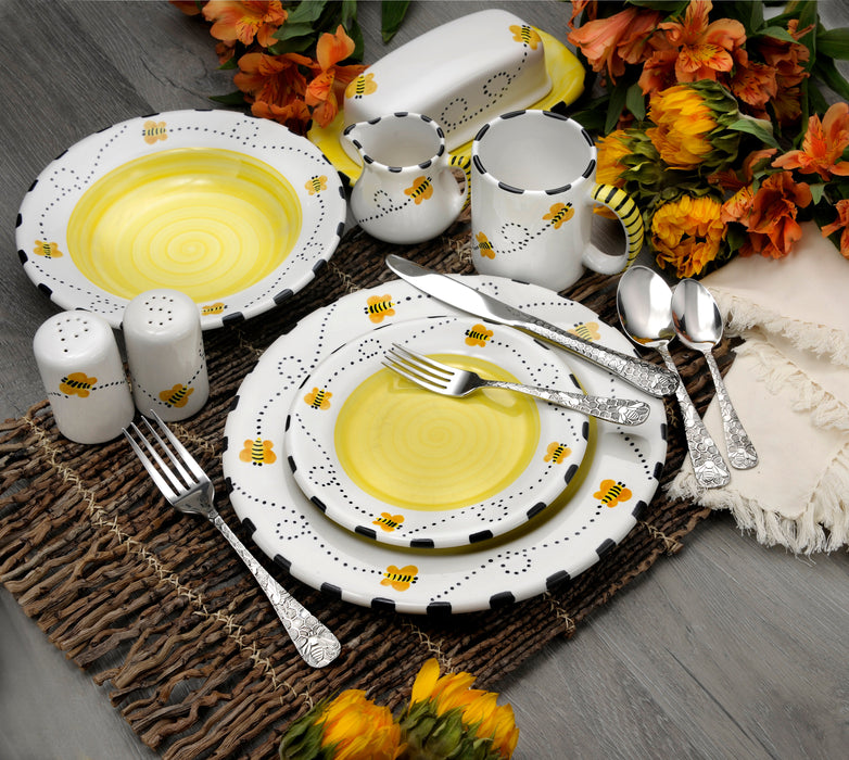 Honey Bee 45 Piece Flatware Set