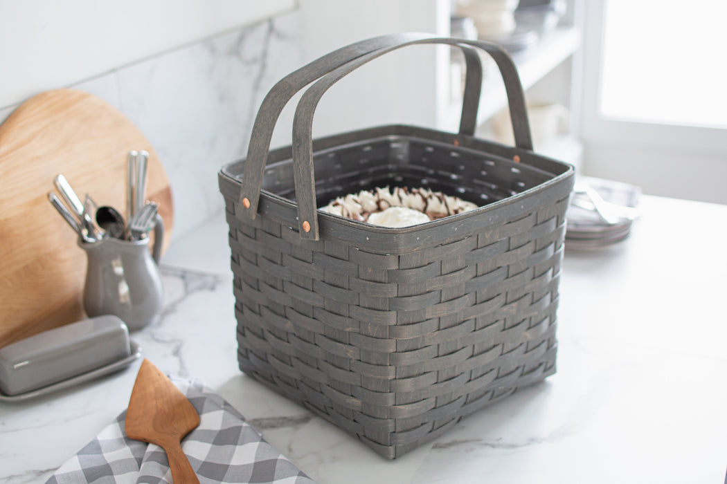 Pewter Two Pie Basket Set with Free Protector & Riser