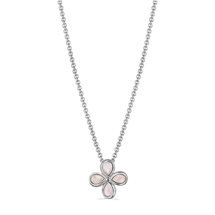 Jardin Flower Pendant Necklace with Pink Mother of Pearl