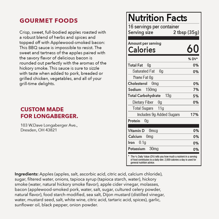 Longaberger Sweet Apple Bacon BBQ Sauce