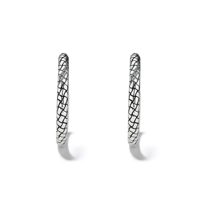 Basketweave Hoop Earrings
