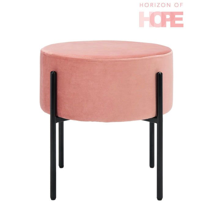 Dusty Rose Lisbon Round Ottoman