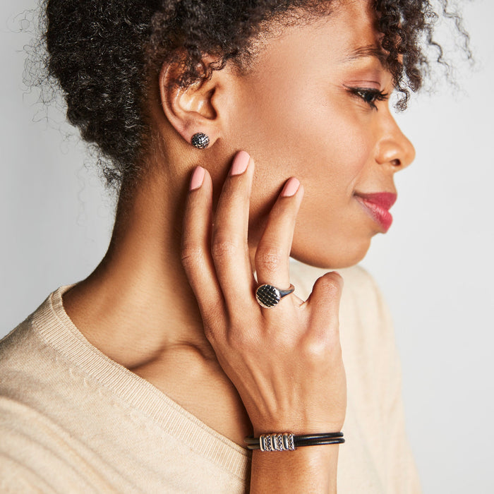 Basketweave Stud Earrings