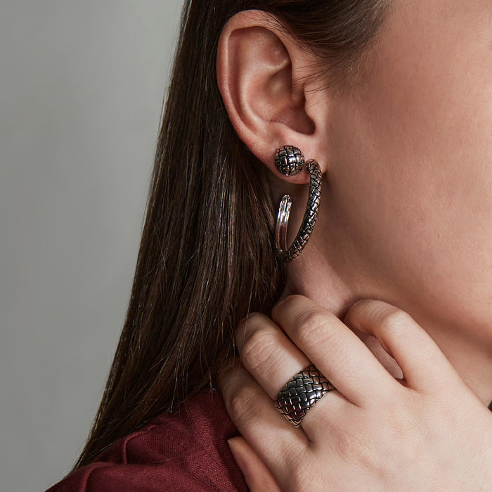 Basketweave Stud Earrings